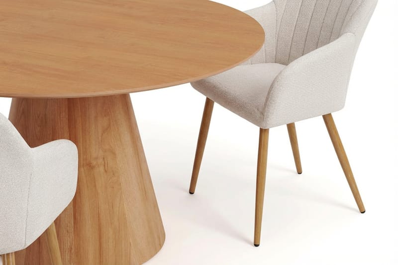 Siena Matgrupp runt 150 cm Ek med 6 Filippa Matstolar - Ek - Products - Möbler - Bord & matgrupp - Matgrupp