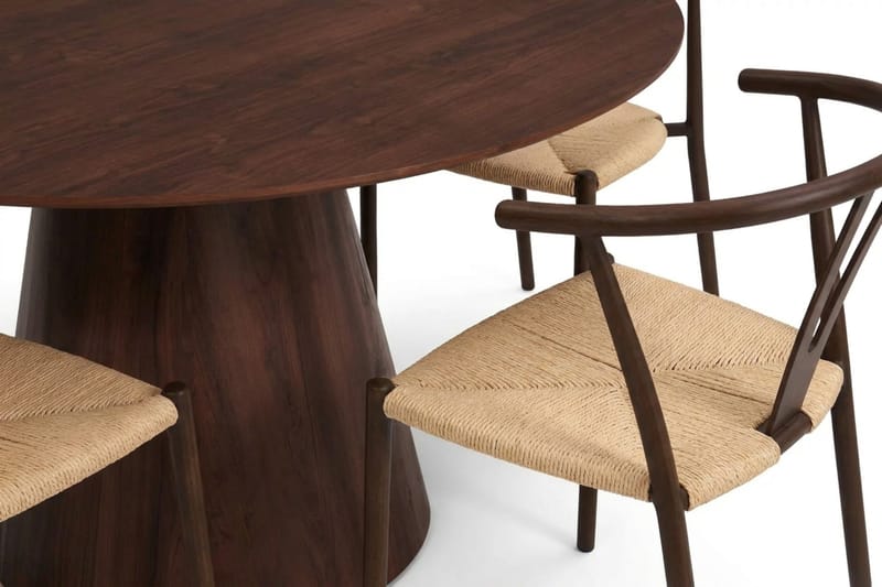 Siena Matgrupp runt 150 cm Valnöt med 6 Elysia Matstolar - Valnöt - Products - Möbler - Bord & matgrupp - Matgrupp