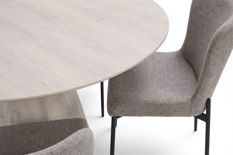 Siena Matgrupp runt 150 cm Vitlaserad med 6 Elsie Matstolar - Vitlaserad ek - Products - Möbler - Bord & matgrupp - Matgrupp