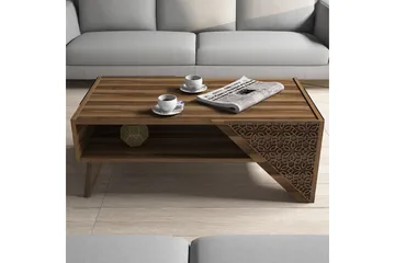 Hovdane Soffbord 105 cm med Förvaring Hylla Blommönster - Brun - Products - Möbler - Bord & matgrupp - Soffbord - Soffbord med förvaring