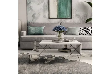 Jaennis Soffbord 100 cm - Vit/Svart - Products - Möbler - Bord & matgrupp - Soffbord - Soffbord med förvaring