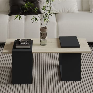 Matris Soffbord 90x37x46,6 cm - Travertine och Anthracite - Products - Möbler - Bord & matgrupp - Soffbord - Soffbord med förvaring