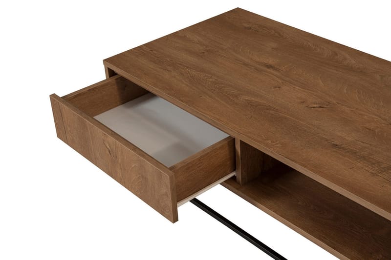Pocono Soffbord 120 cm med Förvaring Hylla + Låda - Mörkbrun/Svart - Products - Möbler - Bord & matgrupp - Soffbord - Soffbord med förvaring