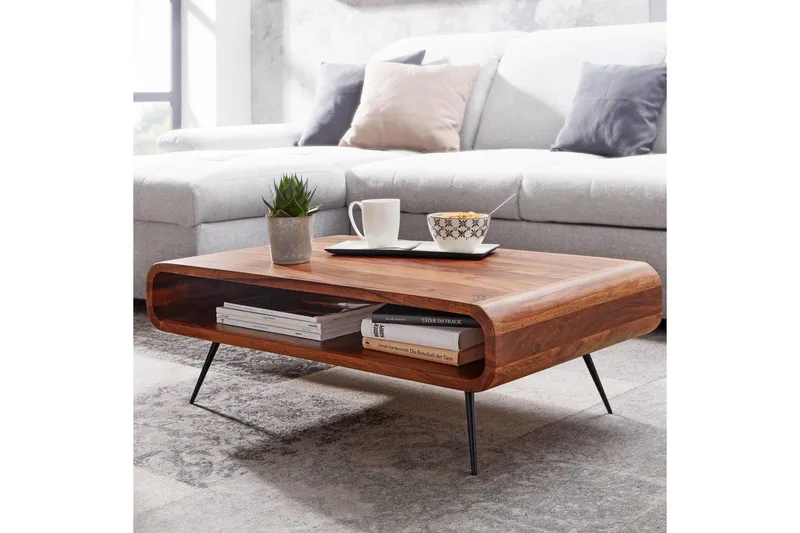 Soffbord Wohnling Massivt trä rektangulär rundade hörn lantligt - Products - Möbler - Bord & matgrupp - Soffbord