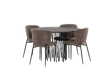 Stone Matgrupp 120 cm Rund med 4 Modesto stolar - Beige - Products - Möbler - Bord & matgrupp - Matgrupp