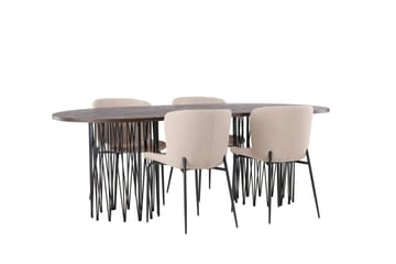 Stone Matgrupp 220 cm Oval med 4 Modesto stolar - Beige - Products - Möbler - Bord & matgrupp - Matgrupp