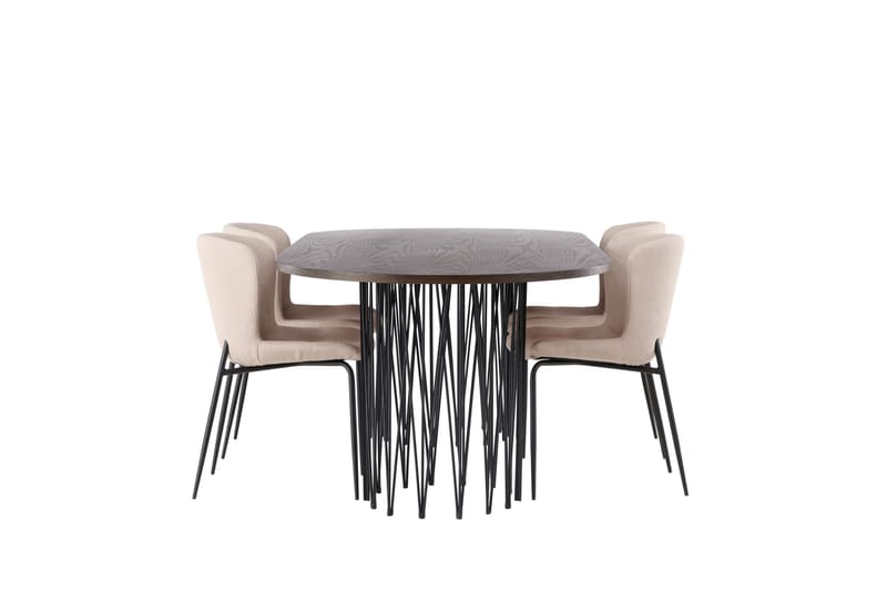 Stone Matgrupp 220 cm Oval med 4 Modesto stolar - Beige - Products - Möbler - Bord & matgrupp - Matgrupp