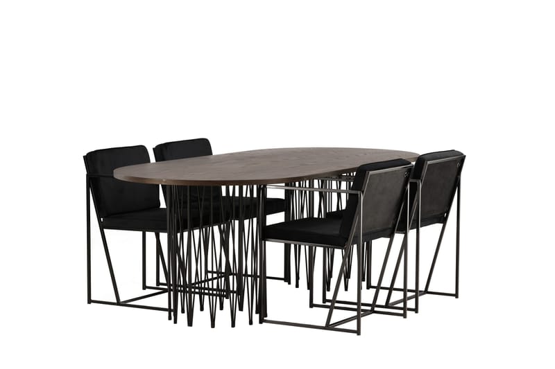 Stone Matgrupp 220 cm Oval med 4 Richmond stolar - Svart - Products - Möbler - Bord & matgrupp - Matgrupp