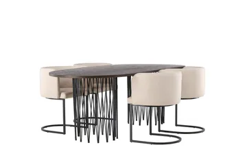 Stone Matgrupp 220 cm Oval med 4 Simrishamn stolar - Beige - Products - Möbler - Bord & matgrupp - Matgrupp