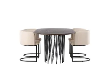 Stone Matgrupp 220 cm Oval med 4 Simrishamn stolar - Beige - Products - Möbler - Bord & matgrupp - Matgrupp