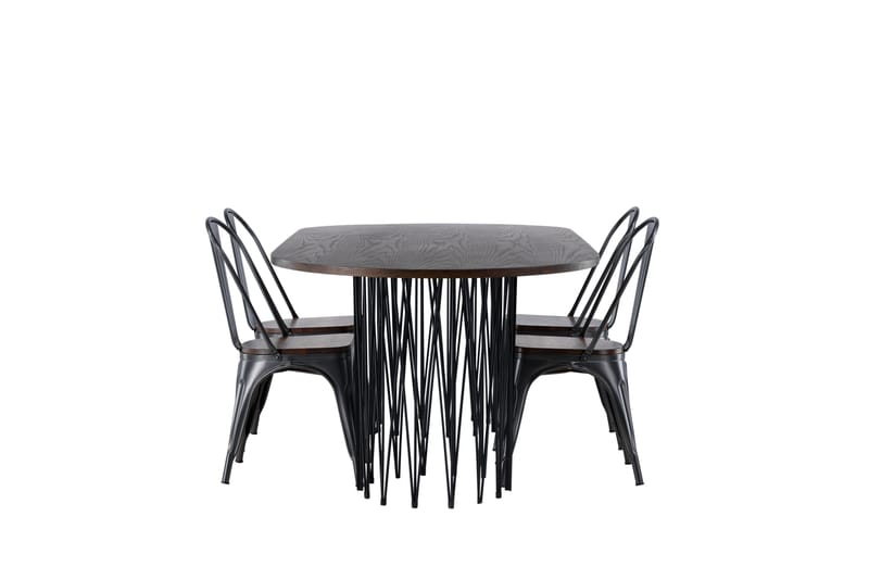 Stone Matgrupp 220 cm Oval med 4 Tempe stolar - Mocca - Products - Möbler - Bord & matgrupp - Matgrupp