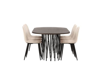 Stone Matgrupp 220 cm Oval med 6 Polar stolar - Beige - Products - Möbler - Bord & matgrupp - Matgrupp
