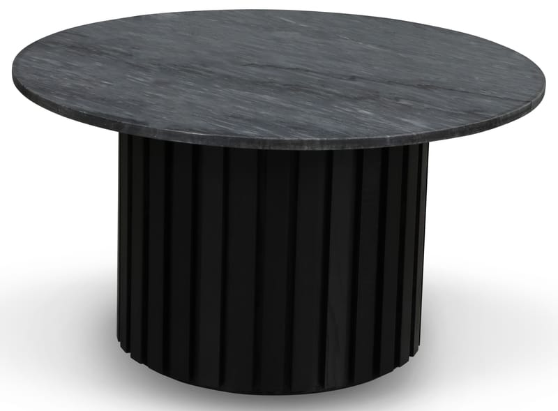 Sumo Soffbord i marmor Ø85 - Svartbets / Grå marmor - Grå marmor/svartbetsad ek - Products - Möbler - Bord & matgrupp - Soffbord