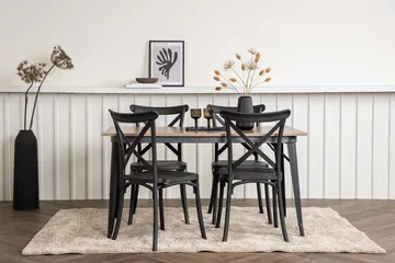 Tempe Matgrupp 140 cm Rektangulär med 4 Crosett stolar - Svart - Products - Möbler - Bord & matgrupp - Matgrupp