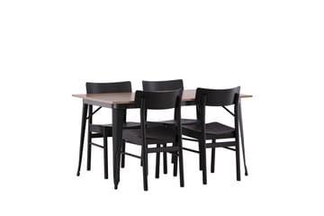 Tempe Matgrupp 140 cm Rektangulär med 4 Montros stolar - Svart - Products - Möbler - Bord & matgrupp - Matgrupp
