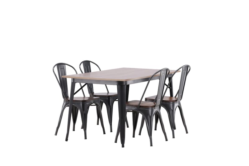 Tempe Matgrupp 140 cm Rektangulär med 4 Tempe stolar - Valnöt - Products - Möbler - Bord & matgrupp - Matgrupp