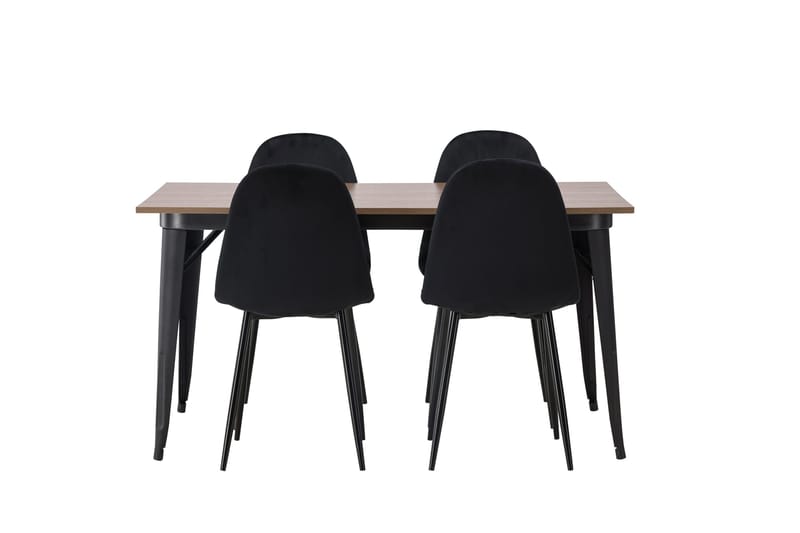 Tempe Matgrupp 140 cm Rektangulär med 4 Polar stolar - Svart - Products - Möbler - Bord & matgrupp - Matgrupp