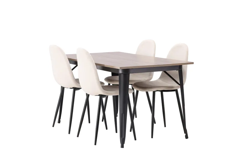 Tempe Matgrupp 140 cm Rektangulär med 4 Polar stolar - Beige - Products - Möbler - Bord & matgrupp - Matgrupp