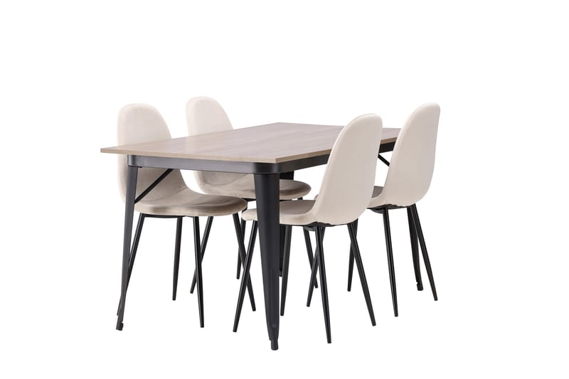 Tempe Matgrupp 140 cm Rektangulär med 4 Polar stolar - Beige - Products - Möbler - Bord & matgrupp - Matgrupp