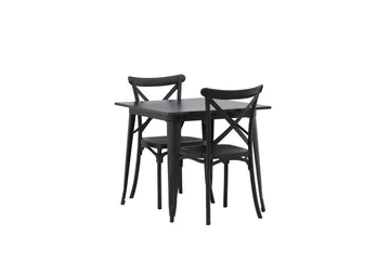 Tempe Matgrupp 80 cm Rektangulär med 2 Crosett stolar - Svart - Products - Möbler - Bord & matgrupp - Matgrupp