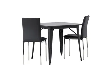 Tempe Matgrupp 80 cm Rektangulär med 2 Lily stolar - Svart - Products - Möbler - Bord & matgrupp - Matgrupp