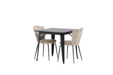 Tempe Matgrupp 80 cm Rektangulär med 2 Limhamn stolar - Beige - Products - Möbler - Bord & matgrupp - Matgrupp
