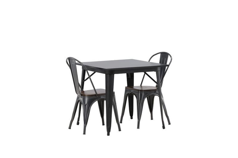 Tempe Matgrupp  80 cm Rektangulär med 2 Tempe stolar - Mörkgrå - Products - Möbler - Bord & matgrupp - Matgrupp