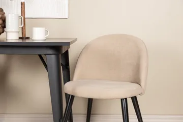 Tempe Matgrupp 80 cm Rektangulär med 2 Velvet stolar - Beige - Products - Möbler - Bord & matgrupp - Matgrupp