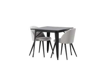 Tempe Matgrupp 80 cm Rektangulär med 2 Velvet stolar - Svart - Products - Möbler - Bord & matgrupp - Matgrupp