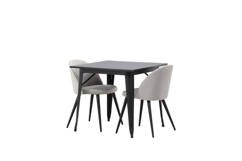 Tempe Matgrupp 80 cm Rektangulär med 2 Velvet stolar - Svart - Products - Möbler - Bord & matgrupp - Matgrupp