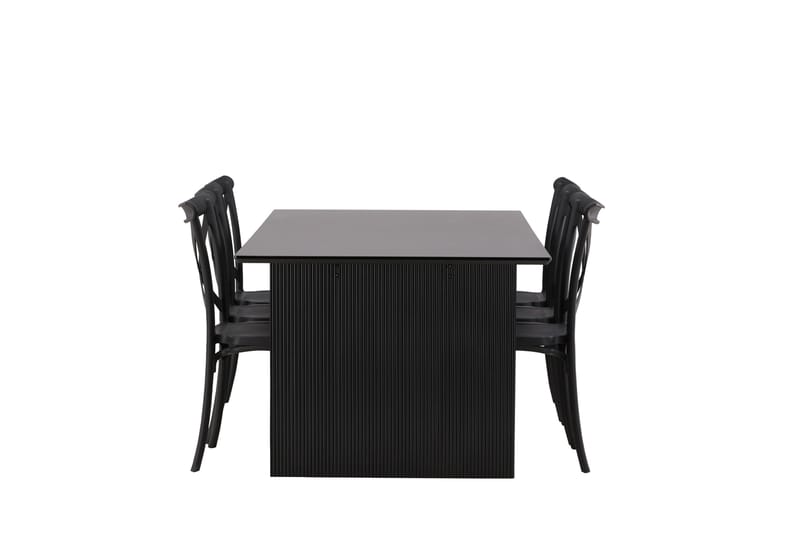 Vail Matgrupp 200 cm Rektangulär med 6 Crosett stolar - Svart - Products - Möbler - Bord & matgrupp - Matgrupp
