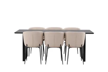 Vail Matgrupp 200 cm Rektangulär med 6 Modesto stolar - Beige - Products - Möbler - Bord & matgrupp - Matgrupp