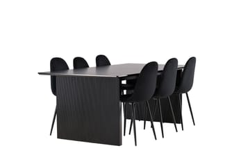 Vail Matgrupp 200 cm Rektangulär med 6 Polar stolar - Svart - Products - Möbler - Bord & matgrupp - Matgrupp