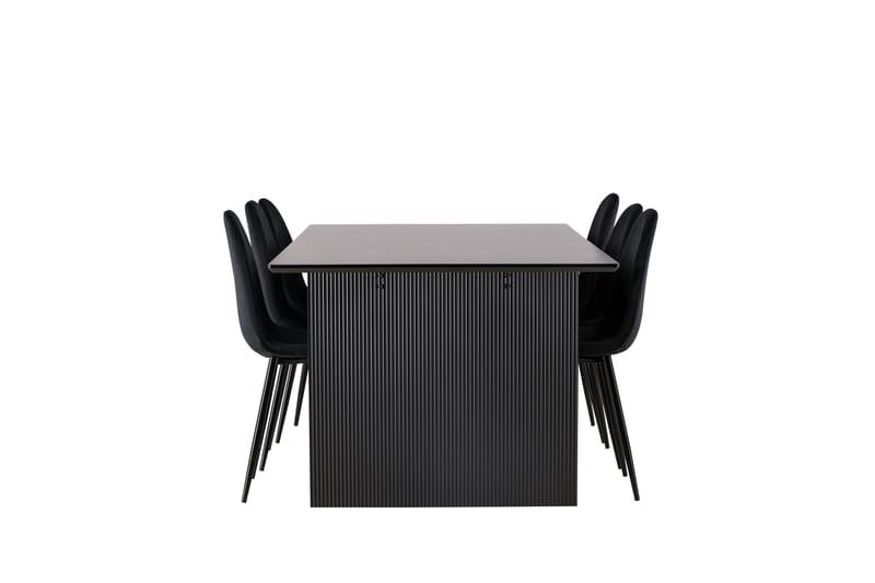 Vail Matgrupp 200 cm Rektangulär med 6 Polar stolar - Svart - Products - Möbler - Bord & matgrupp - Matgrupp
