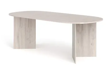 Vera Matbord Oval 220x100 cm Fanér, Vitlaserad ek