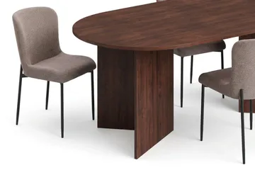 Vera Matgrupp rektangulärt 180 cm Valnöt med 6 Elsie Matstolar - Valnöt/Grå - Products - Möbler - Bord & matgrupp - Matgrupp