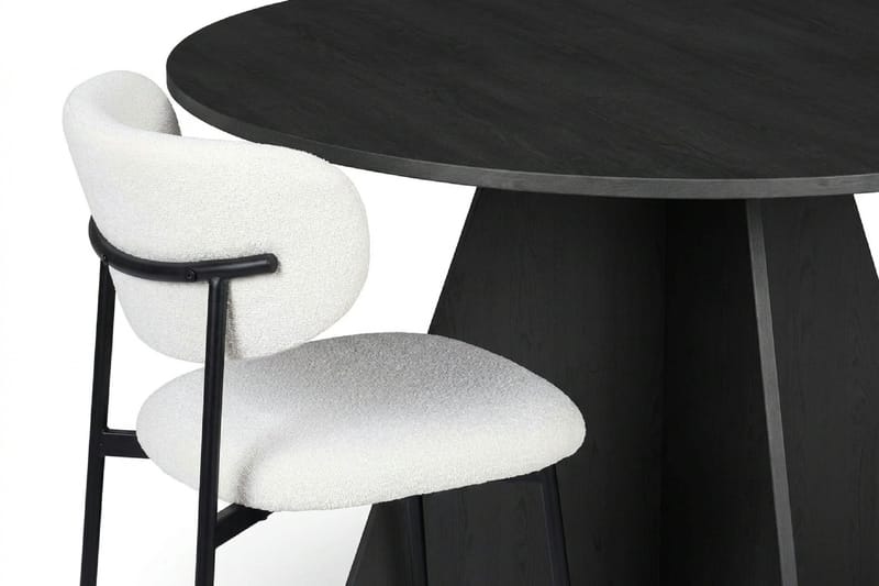 Vera Matgrupp runt 110 cm Svart med 4 Lucy Matstolar - Svart - Products - Möbler - Bord & matgrupp - Matgrupp