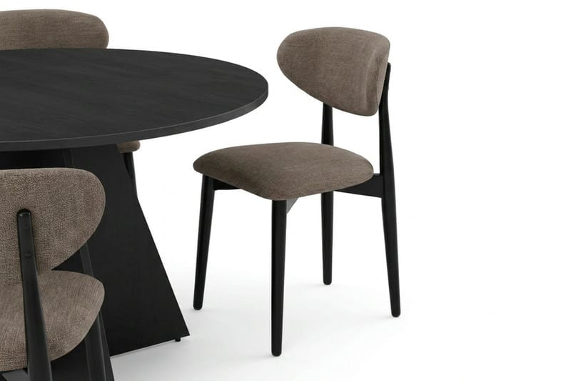 Vera Matgrupp runt 110 cm Svart med 4 Molly Matstolar - Svart - Products - Möbler - Bord & matgrupp - Matgrupp