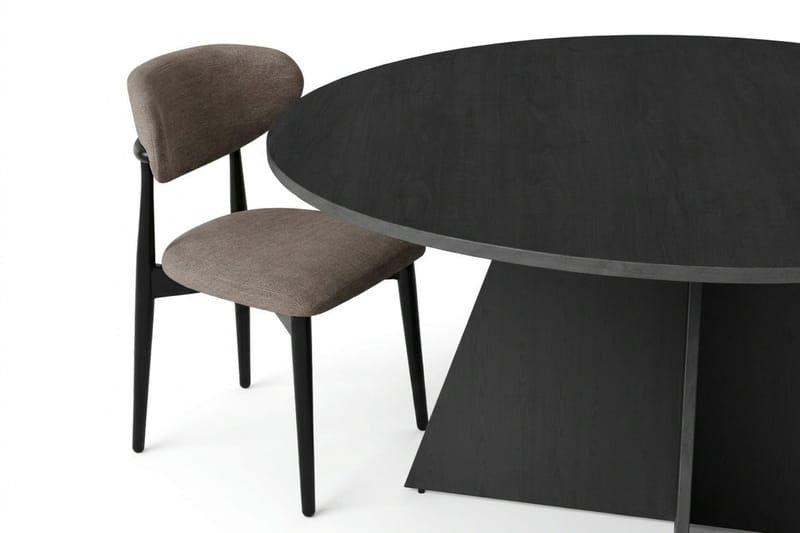 Vera Matgrupp runt 150 cm Svart med 6 Molly Matstolar - Svart - Products - Möbler - Bord & matgrupp - Matgrupp
