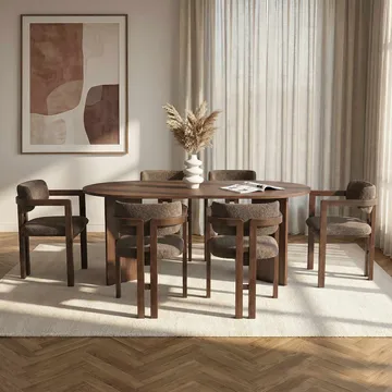Vintar Matbord- och stolset 180x75x90 cm 7 delar - Milano Valnöt, Mörk valnöt, Brun - Products - Möbler - Bord & matgrupp - Matgrupp