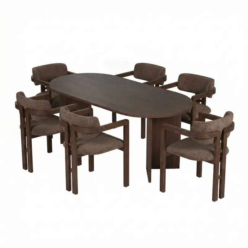 Vintar Matbord- och stolset 180x75x90 cm 7 delar - Milano Valnöt, Mörk valnöt, Brun - Products - Möbler - Bord & matgrupp - Matgrupp