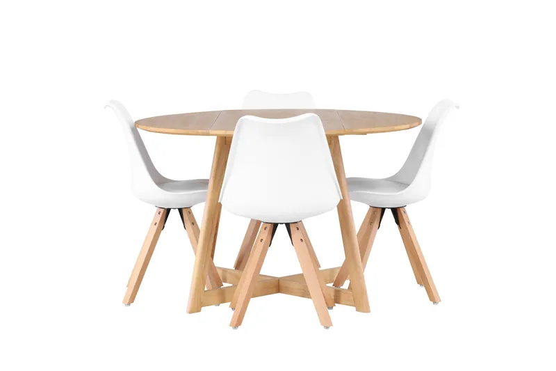 Yakidon Matgrupp  120 cm Rund med 4 Zeno stolar, Brun