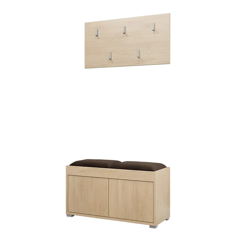 Agawal Hallmöbelset - Brun - Products - Möbler - Hallmöbler - Möbelset för hall & entre