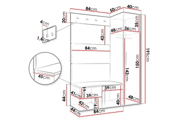 Farosa Hallmöbelset - Beige - Products - Möbler - Hallmöbler - Möbelset för hall & entre