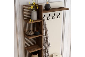 Schmida Hallmöbelset 90 cm - Mörkbrun/Beige - Products - Möbler - Hallmöbler - Möbelset för hall & entre
