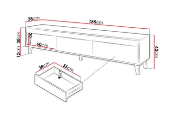 Amshyttan Tv-bänk 185 cm - Brun - Products - Möbler - TV- & Mediamöbler - TV bänk & mediabänk