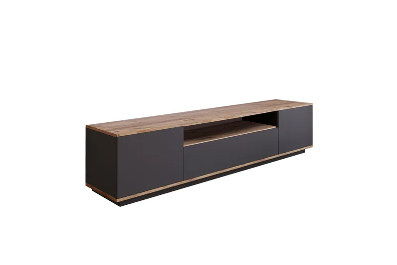 Anari Tv-bänk 180 cm med Hylla - Antracit/Natur - Products - Möbler - TV- & Mediamöbler - TV bänk & mediabänk