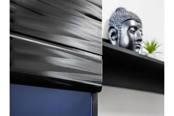 Apryl Modern TV Mediamöbel med Vitrinskåp och LED-belysning - Svart / Trä / Glas - Products - Möbler - TV- & Mediamöbler - TV-möbelset