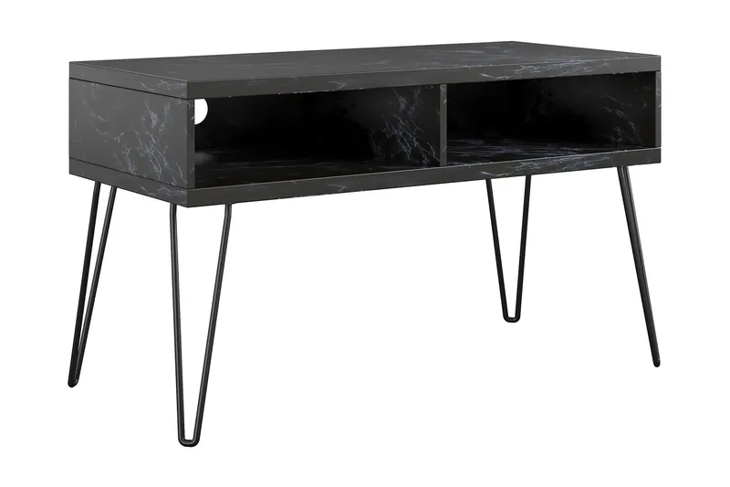 Athena Tv-bänk 107x50 cm Svart/Marmormönster, Novogratz