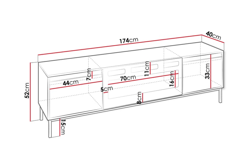 Bjurholm Tv-bänk 174 cm - Vit - Products - Möbler - TV- & Mediamöbler - TV bänk & mediabänk